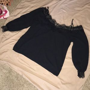 Black off the shoulder long sleeve